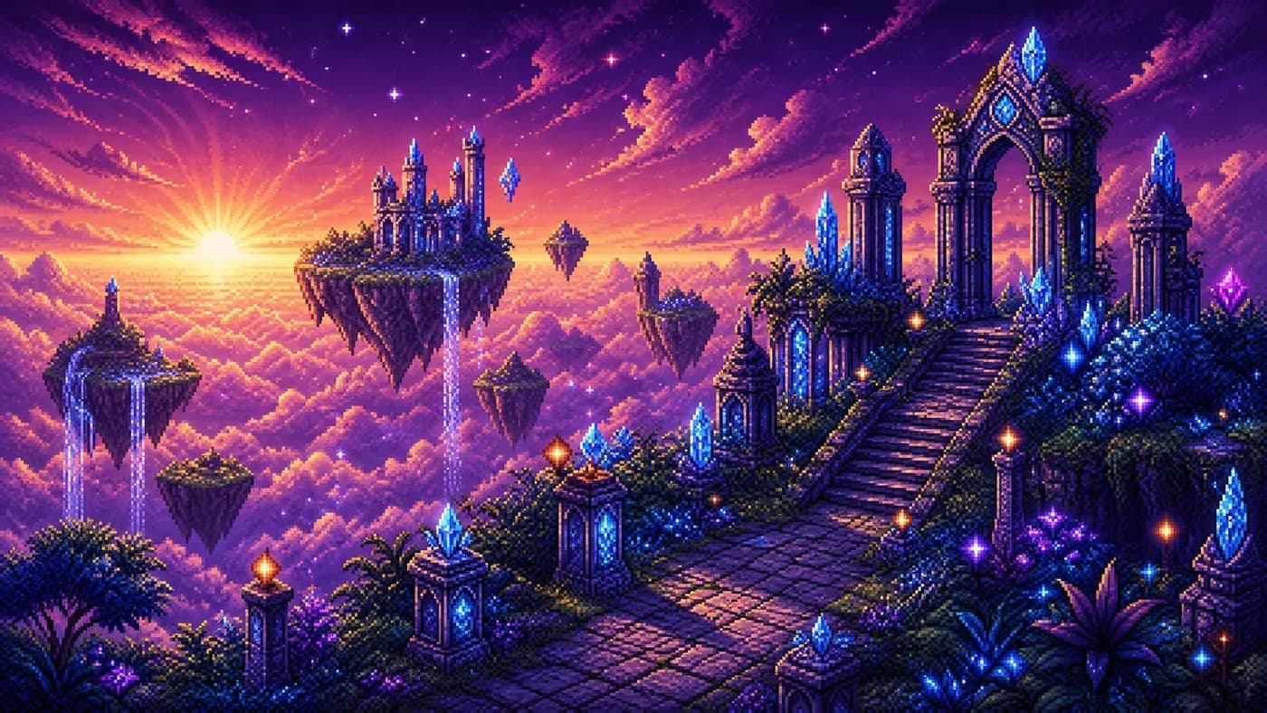 Alvorada Etérea, um dos locais do PixelRealm